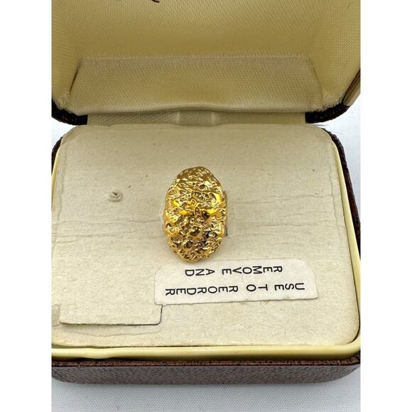 Vintage Krementz Gold Tone Oval Nugget Tie Tac New Old Stock In Original Box - Picture 5 of 9